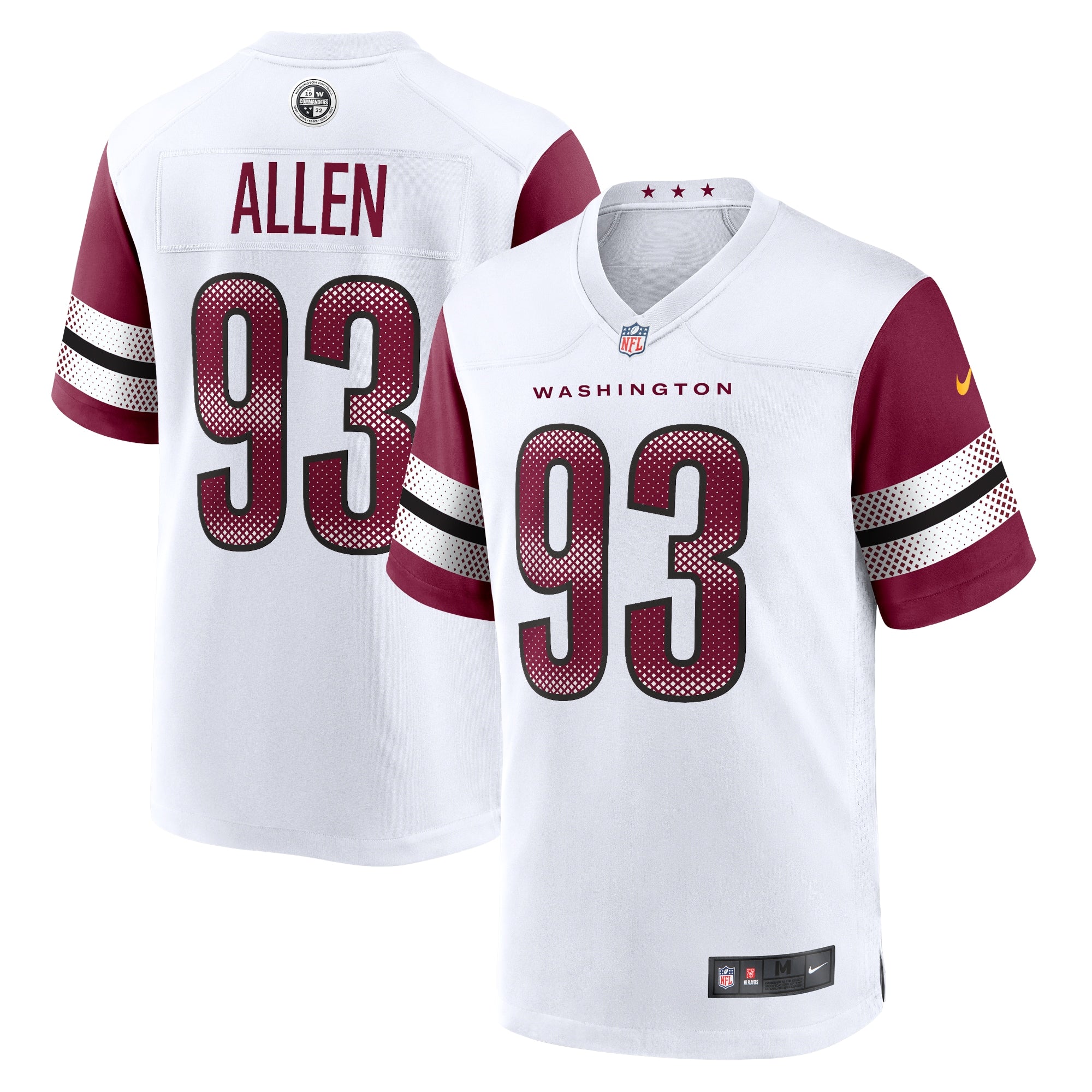 Nike Washington Football Team No93 Jonathan Allen Gray Men's Stitched NFL Limited Inverted Legend 100th Season Jersey